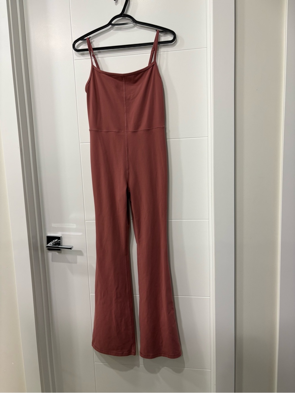 Wilfred Free Terracotta Tone Spaghetti Strap Flare Jumpsuit